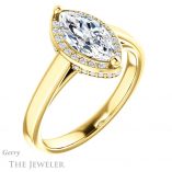 Marquise Cut Forever One Moissanite Engagement Ring #GTJ1284-marquise-fb-y 4 Marquise Cut Forever Brilliant Moissanite Engagement Ring #GTJ1284-marquise-fb-y