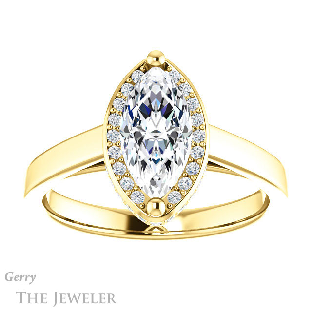Marquise Cut Forever Brilliant Moissanite Engagement Ring #GTJ1284-marquise-fb-y