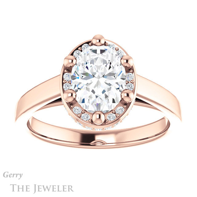 Oval Shaped Forever One Moissanite Engagement Ring #GTJ1284-oval-fo-r 1 Oval Shaped Forever One Moissanite Engagement Ring #GTJ1284-oval-fo-r