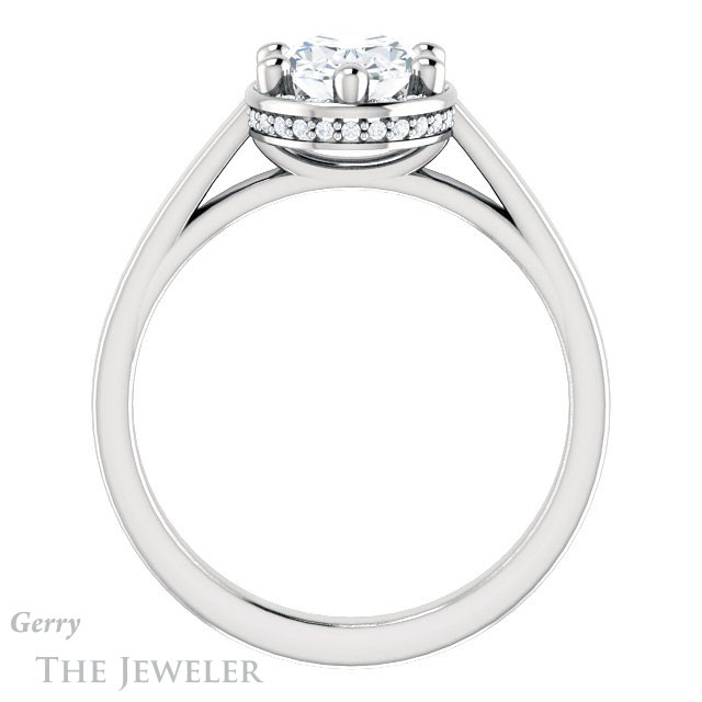Oval Shaped Forever One Moissanite Engagement Ring #GTJ1284-oval-fo-w