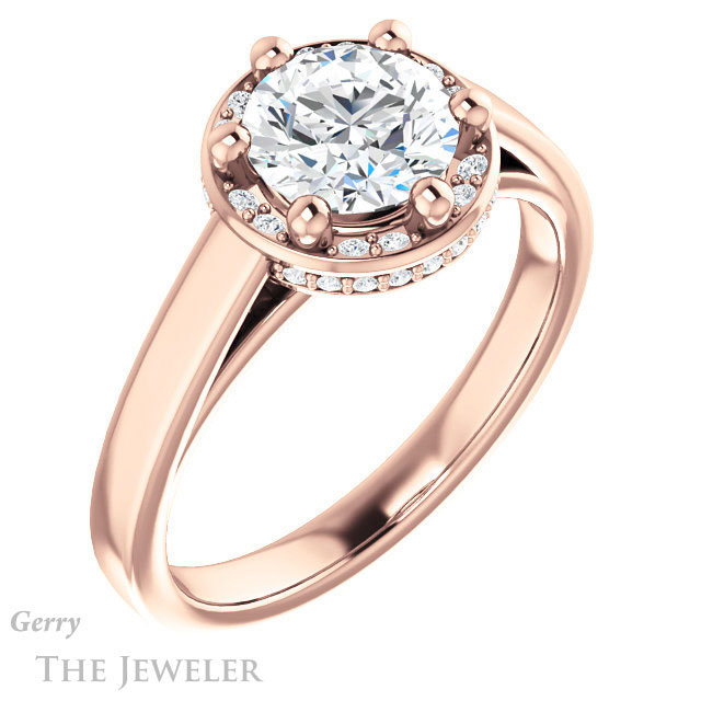Round Cut Forever One Moissanite Engagement Ring #GTJ1284-round-fo-r 4 Round Cut Forever One Moissanite Engagement Ring #GTJ1284-round-fo-r