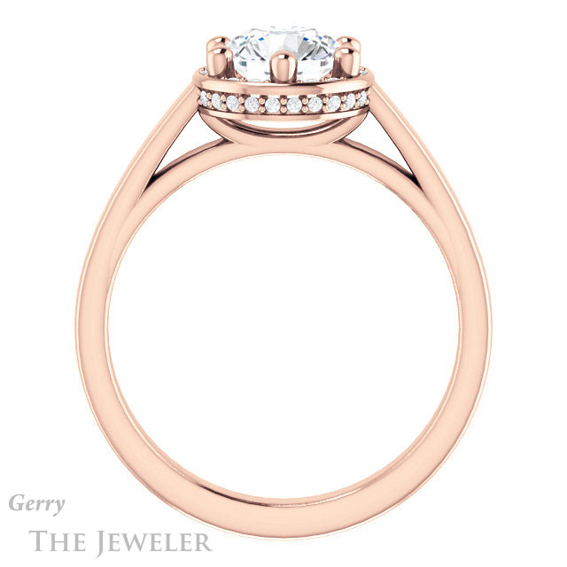 Round Cut Forever One Moissanite Engagement Ring #GTJ1284-round-fo-r