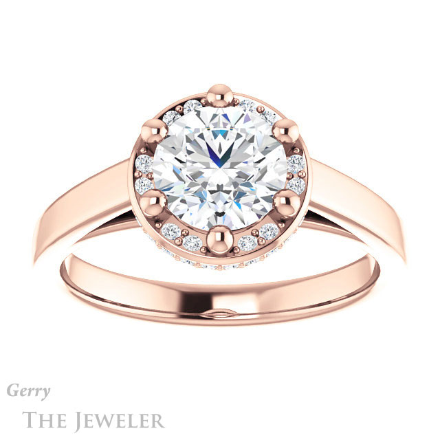 Round Cut Forever One Moissanite Engagement Ring #GTJ1284-round-fo-r