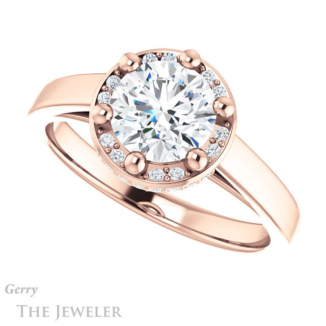 Round Cut Forever One Moissanite Engagement Ring #GTJ1284-round-fo-r 5 Round Cut Forever One Moissanite Engagement Ring #GTJ1284-round-fo-r