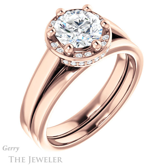 Round Cut Forever One Moissanite Engagement Ring #GTJ1284-round-fo-r 6 Round Cut Forever One Moissanite Engagement Ring #GTJ1284-round-fo-r