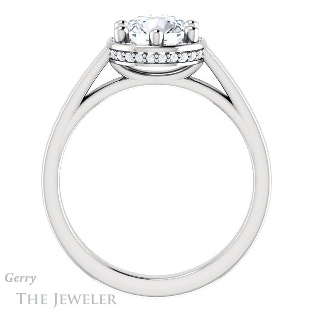 Round Cut Forever One Moissanite Engagement Ring #GTJ1284-round-fo-w 2 Round Cut Forever One Moissanite Engagement Ring #GTJ1284-round-fo-w