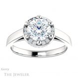 Round Cut Forever One Moissanite Engagement Ring #GTJ1284-round-fo-w 1 Round Cut Forever One Moissanite Engagement Ring #GTJ1284-round-fo-w