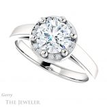 Round Cut Forever One Moissanite Engagement Ring #GTJ1284-round-fo-w 5 Round Cut Forever One Moissanite Engagement Ring #GTJ1284-round-fo-w