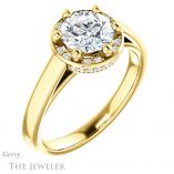 Round Cut Forever One Moissanite Engagement Ring #GTJ1284-round-fo-y 4 Round Cut Forever One Moissanite Engagement Ring #GTJ1284-round-fo-y