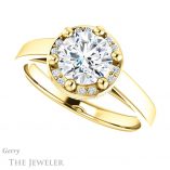 Round Cut Forever One Moissanite Engagement Ring #GTJ1284-round-fo-y 5 Round Cut Forever One Moissanite Engagement Ring #GTJ1284-round-fo-y