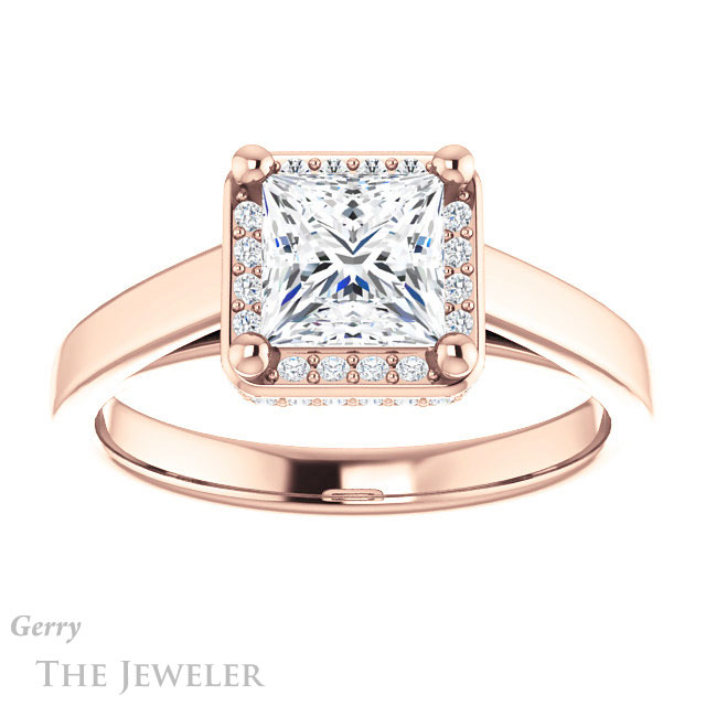Princess Cut Forever One Moissanite Engagement Ring #GTJ1284-square-fo-r