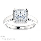 Princess Cut Forever One Moissanite Engagement Ring #GTJ1284-square-fo-w 1 Princess Cut Forever One Moissanite Engagement Ring #GTJ1284-square-fo-w