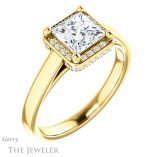 Princess Cut Forever One Moissanite Engagement Ring #GTJ1284-square-fo-y 4 Princess Cut Forever One Moissanite Engagement Ring #GTJ1284-square-fo-y