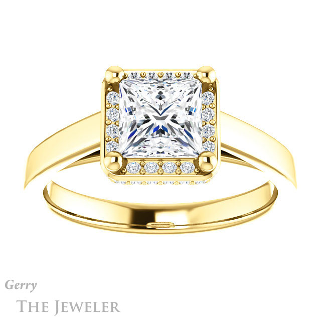 Princess Cut Forever One Moissanite Engagement Ring #GTJ1284-square-fo-y 1 Princess Cut Forever One Moissanite Engagement Ring #GTJ1284-square-fo-y