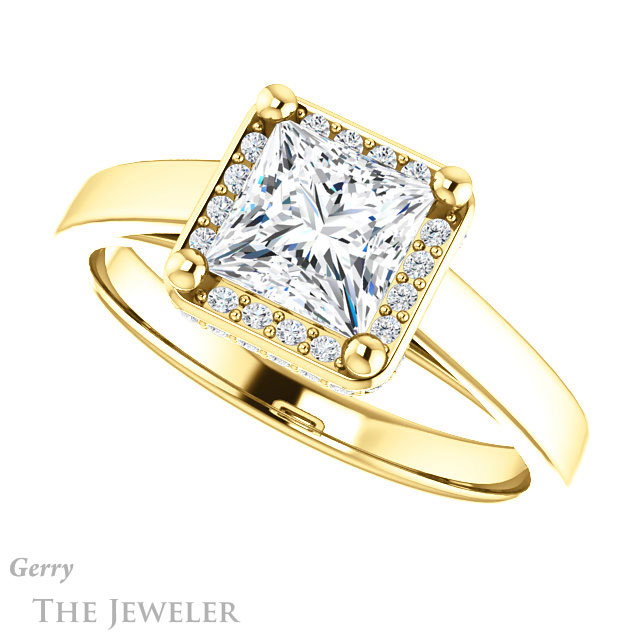 Princess Cut Forever One Moissanite Engagement Ring #GTJ1284-square-fo-y 5 Princess Cut Forever One Moissanite Engagement Ring #GTJ1284-square-fo-y