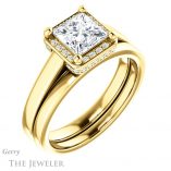 Princess Cut Forever One Moissanite Engagement Ring #GTJ1284-square-fo-y 6 Princess Cut Forever One Moissanite Engagement Ring #GTJ1284-square-fo-y