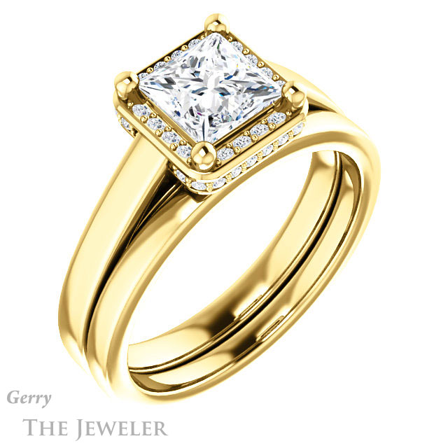 Princess Cut Forever One Moissanite Engagement Ring #GTJ1284-square-fo-y 6 Princess Cut Forever One Moissanite Engagement Ring #GTJ1284-square-fo-y