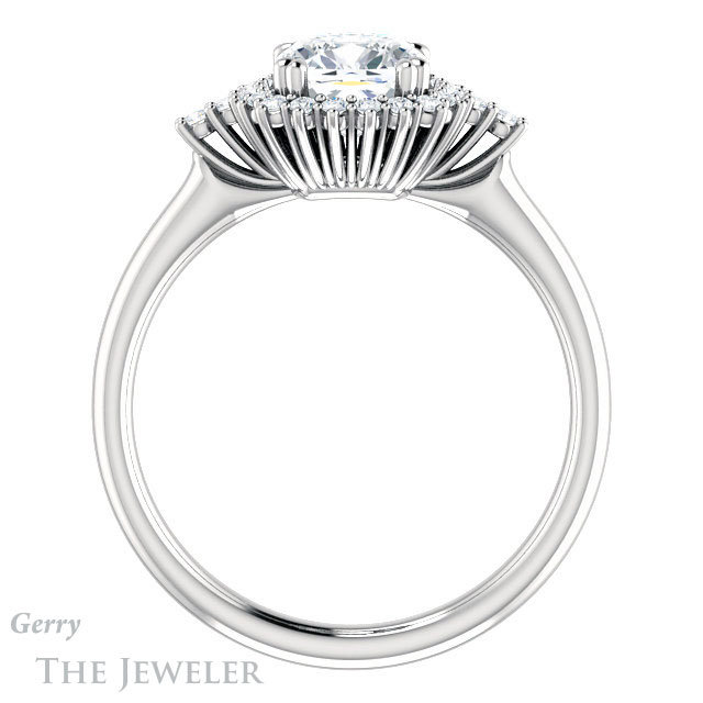 Cushion Cut Forever One Moissanite Engagement Ring #GTJ1285-cushion-fo-w