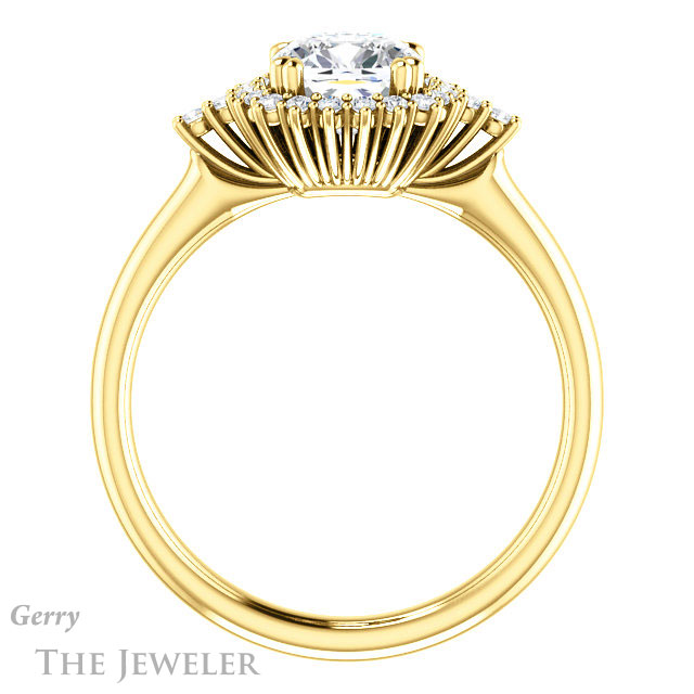 Cushion Cut Forever One Moissanite Engagement Ring #GTJ1285-cushion-fo-y
