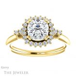 Cushion Cut Forever One Moissanite Engagement Ring #GTJ1285-cushion-fo-y 1 Cushion Cut Forever One Moissanite Engagement Ring #GTJ1285-cushion-fo-y