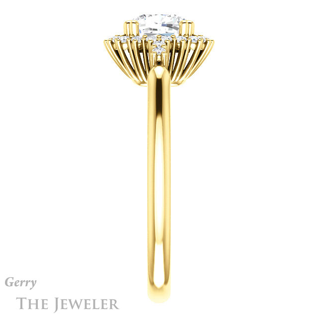 Cushion Cut Forever One Moissanite Engagement Ring #GTJ1285-cushion-fo-y 3 Cushion Cut Forever One Moissanite Engagement Ring #GTJ1285-cushion-fo-y