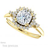 Cushion Cut Forever One Moissanite Engagement Ring #GTJ1285-cushion-fo-y 5 Cushion Cut Forever One Moissanite Engagement Ring #GTJ1285-cushion-fo-y