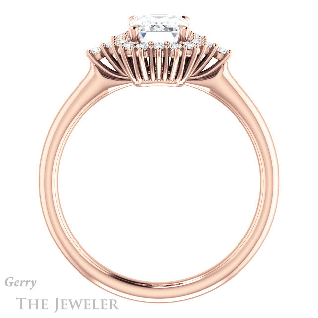 Emerald Cut Forever Brilliant Moissanite Engagement Ring #GTJ1285-emerald-fb-r