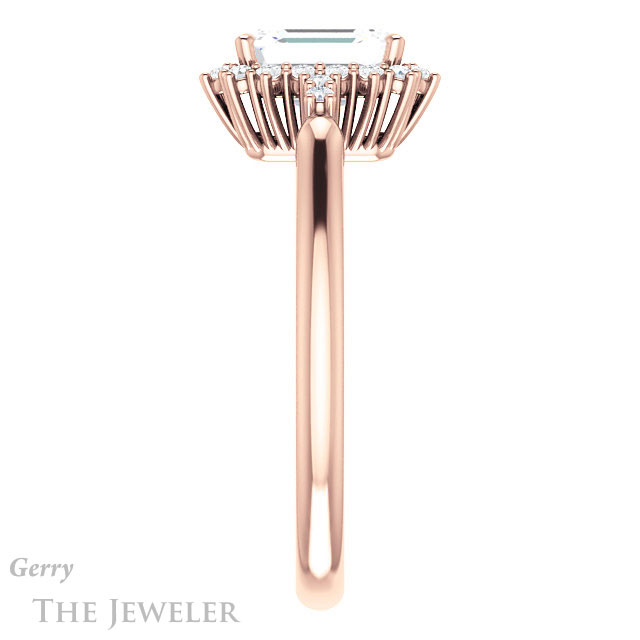 Emerald Cut Forever One Moissanite Engagement Ring #GTJ1285-emerald-fb-r 3 Emerald Cut Forever Brilliant Moissanite Engagement Ring #GTJ1285-emerald-fb-r