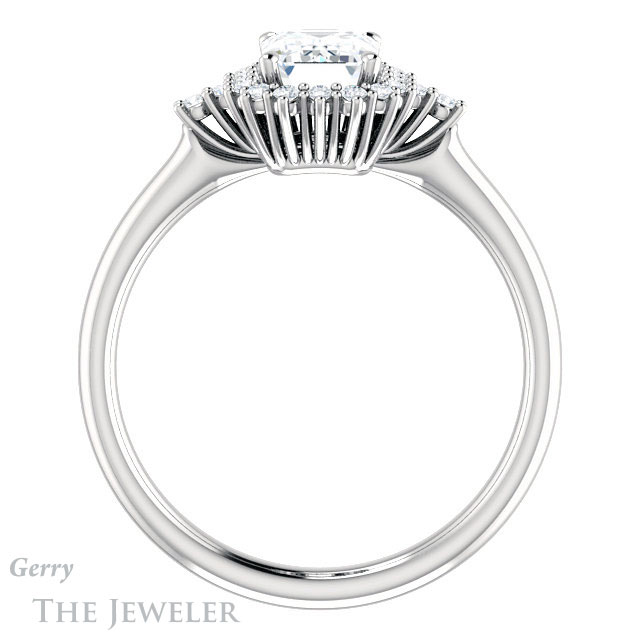 Emerald Cut Forever One Moissanite Engagement Ring #GTJ1285-emerald-fb-w 2 Emerald Cut Forever Brilliant Moissanite Engagement Ring #GTJ1285-emerald-fb-w