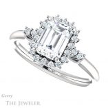 Emerald Cut Forever One Moissanite Engagement Ring #GTJ1285-emerald-fb-w 5 Emerald Cut Forever Brilliant Moissanite Engagement Ring #GTJ1285-emerald-fb-w