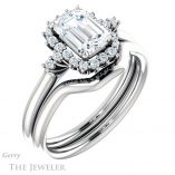 Emerald Cut Forever One Moissanite Engagement Ring #GTJ1285-emerald-fb-w 6 Emerald Cut Forever Brilliant Moissanite Engagement Ring #GTJ1285-emerald-fb-w