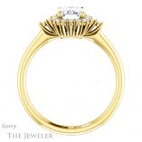Emerald Cut Forever One Moissanite Engagement Ring #GTJ1285-emerald-fb-y 2 Emerald Cut Forever Brilliant Moissanite Engagement Ring #GTJ1285-emerald-fb-y