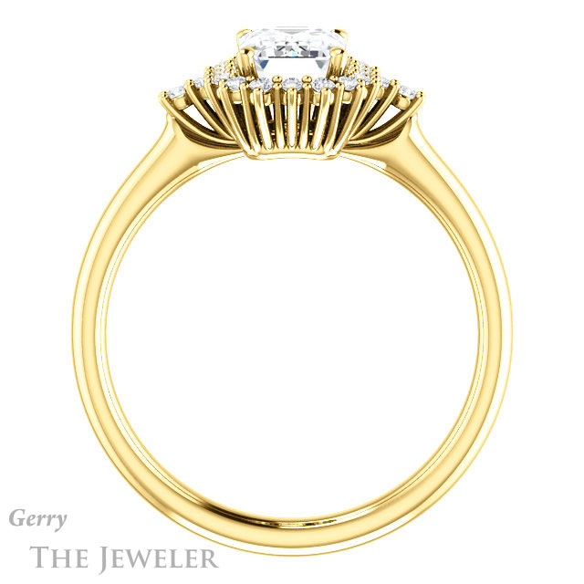 Emerald Cut Forever Brilliant Moissanite Engagement Ring #GTJ1285-emerald-fb-y