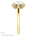 Emerald Cut Forever One Moissanite Engagement Ring #GTJ1285-emerald-fb-y 3 Emerald Cut Forever Brilliant Moissanite Engagement Ring #GTJ1285-emerald-fb-y