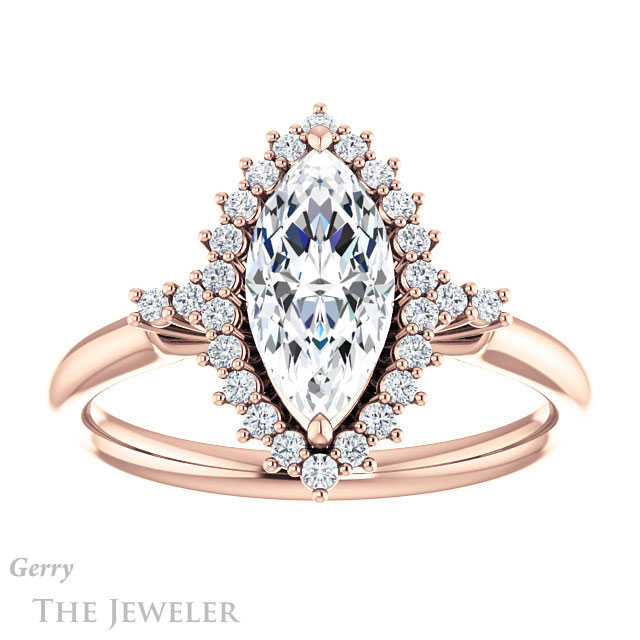 Marquise Cut Forever Brilliant Moissanite Engagement Ring #GTJ1285-marquise-fb-r