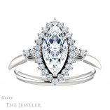 Marquise Cut Forever One Moissanite Engagement Ring #GTJ1285-marquise-fb-w 1 Marquise Cut Forever Brilliant Moissanite Engagement Ring #GTJ1285-marquise-fb-w