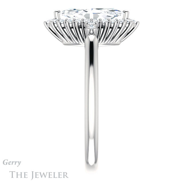 Marquise Cut Forever One Moissanite Engagement Ring #GTJ1285-marquise-fb-w 3 Marquise Cut Forever Brilliant Moissanite Engagement Ring #GTJ1285-marquise-fb-w