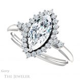 Marquise Cut Forever One Moissanite Engagement Ring #GTJ1285-marquise-fb-w 5 Marquise Cut Forever Brilliant Moissanite Engagement Ring #GTJ1285-marquise-fb-w