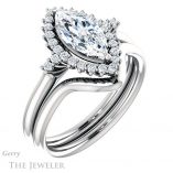 Marquise Cut Forever One Moissanite Engagement Ring #GTJ1285-marquise-fb-w 6 Marquise Cut Forever Brilliant Moissanite Engagement Ring #GTJ1285-marquise-fb-w