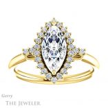 Marquise Cut Forever One Moissanite Engagement Ring #GTJ1285-marquise-fb-y 1 Marquise Cut Forever Brilliant Moissanite Engagement Ring #GTJ1285-marquise-fb-y