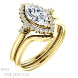 Marquise Cut Forever One Moissanite Engagement Ring #GTJ1285-marquise-fb-y 6 Marquise Cut Forever Brilliant Moissanite Engagement Ring #GTJ1285-marquise-fb-y