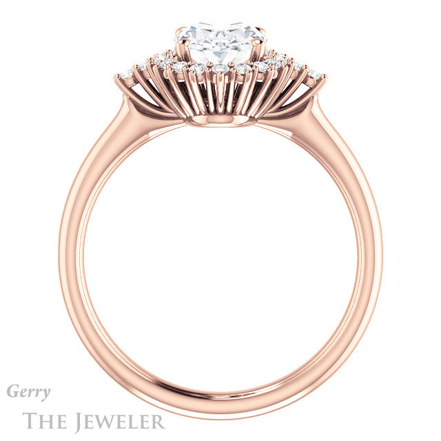 Oval Shaped Forever One Moissanite Engagement Ring #GTJ1285-oval-fo-r