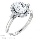 Oval Shaped Forever One Moissanite Engagement Ring #GTJ1285-oval-fo-w 4 Oval Shaped Forever One Moissanite Engagement Ring #GTJ1285-oval-fo-w