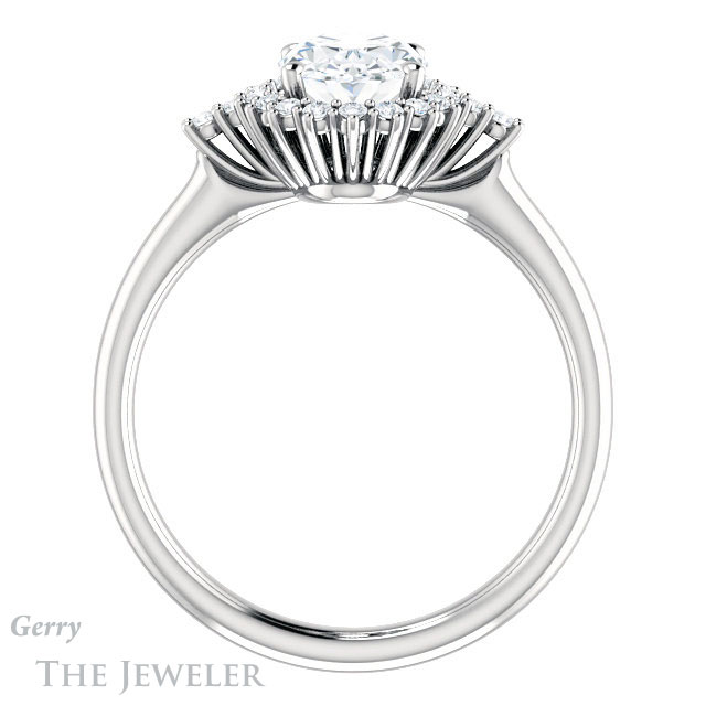 Oval Shaped Forever One Moissanite Engagement Ring #GTJ1285-oval-fo-w 2 Oval Shaped Forever One Moissanite Engagement Ring #GTJ1285-oval-fo-w