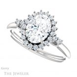 Oval Shaped Forever One Moissanite Engagement Ring #GTJ1285-oval-fo-w 5 Oval Shaped Forever One Moissanite Engagement Ring #GTJ1285-oval-fo-w