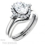 Oval Shaped Forever One Moissanite Engagement Ring #GTJ1285-oval-fo-w 6 Oval Shaped Forever One Moissanite Engagement Ring #GTJ1285-oval-fo-w