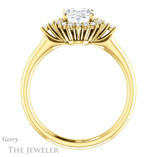 Oval Shaped Forever One Moissanite Engagement Ring #GTJ1285-oval-fo-y