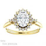 Oval Shaped Forever One Moissanite Engagement Ring #GTJ1285-oval-fo-y 1 Oval Shaped Forever One Moissanite Engagement Ring #GTJ1285-oval-fo-y