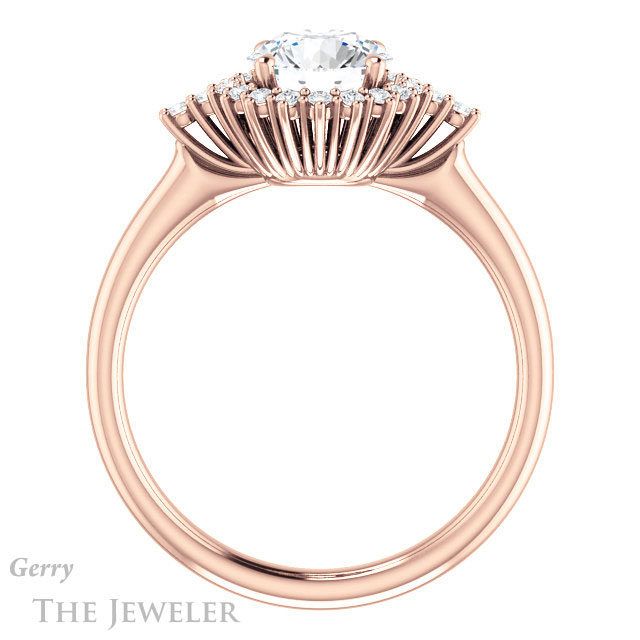 Round Cut Forever One Moissanite Engagement Ring #GTJ1285-round-fo-r