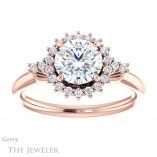 Round Cut Forever One Moissanite Engagement Ring #GTJ1285-round-fo-r 1 Round Cut Forever One Moissanite Engagement Ring #GTJ1285-round-fo-r
